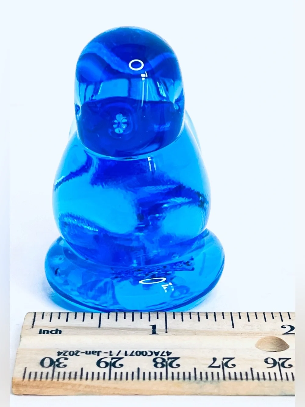Leo Ward Bluebird of Happiness 1994 Signed Cobalt Blue Art Glass Bird